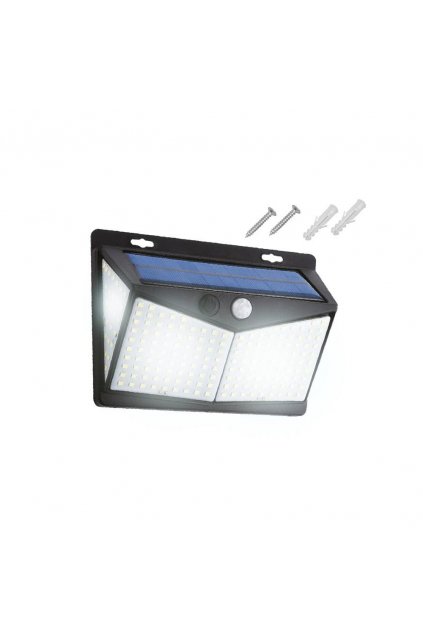 58317 solar wall lamp 208 led smd 600lm pir ip65 1800mah