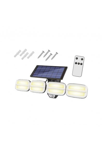 58269 solar wall lamp with adjustment and remote 8 led cob 800lm pir ip65 4800mah