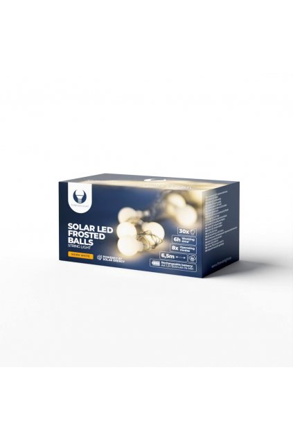 58374 string light solar led frosted balls sfb61 6 5m 30 balls warm white forever light