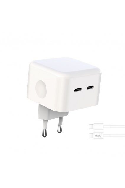 58320 xo sitova nabijecka 35w 2x usb c usb c usb c kabel bila