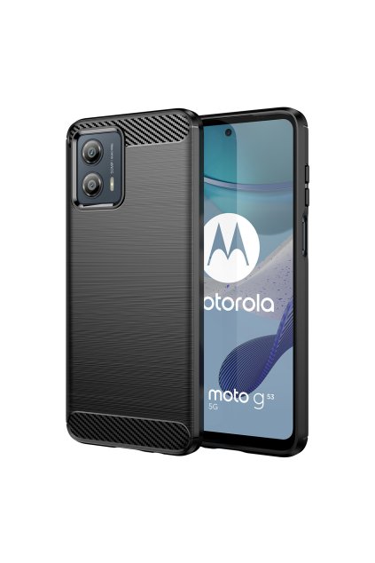 58925 carbon case pro motorola moto g53 flexibilni silikonovy karbonovy kryt cerny