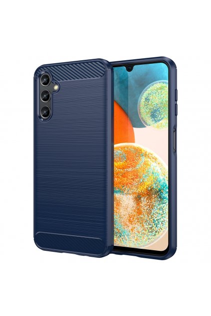 58907 carbon case pro samsung galaxy a14 5g flexibilni silikonovy karbonovy kryt modry