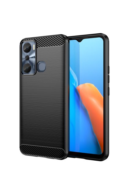 58988 pouzdro carbon case pro flexibilni silikonovy karbonovy kryt infinix hot 20i cerny