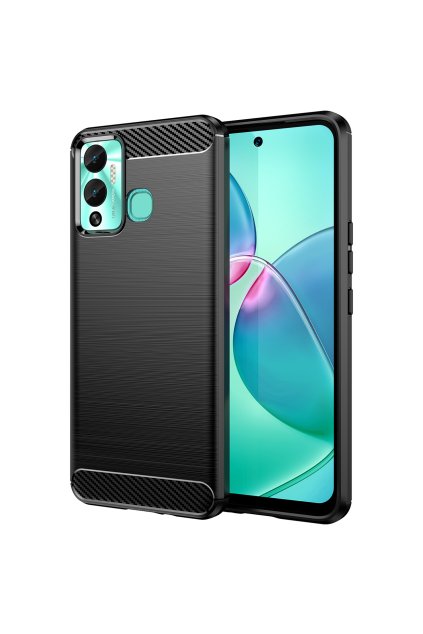 58982 pouzdro carbon case pro infinix hot 12 play nfc hot 12 play flexibilni silikonovy karbonovy kryt cerny