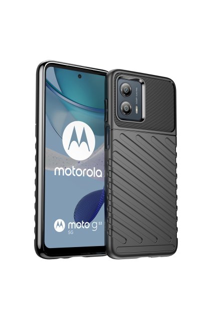 59294 pouzdro thunder case pro motorola moto g53 silikonove pancerove pouzdro cerne