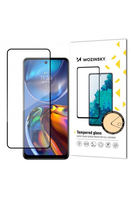 58919 wozinsky super durable full glue tempered glass full screen with frame case friendly motorola moto e32 black