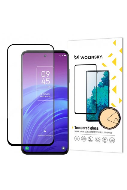 59054 wozinsky super tough full glue full glue full screen tempered glass with case friendly tcl 20l black frame