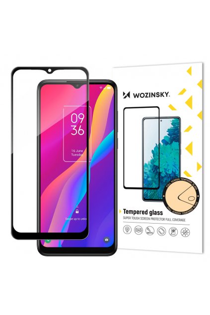 59465 wozinsky super tough full glue tempered glass full screen with case friendly tcl 30e black frame