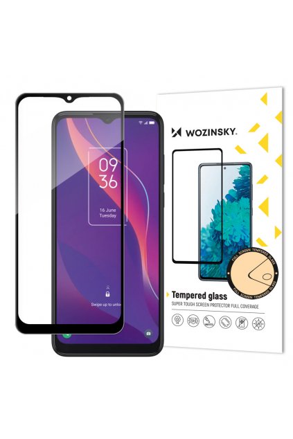 59093 wozinsky super tough full glue tempered glass full screen with frame case friendly tcl 306 black