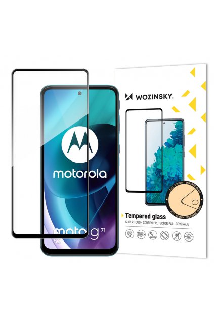 59657 wozinsky tempered glass full glue super tough screen protector full coveraged with frame case friendly for motorola moto g71 5g black