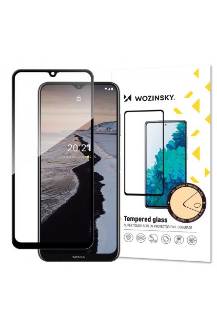 59381 wozinsky tempered glass full glue super tough screen protector full coveraged with frame case friendly for nokia g10 black