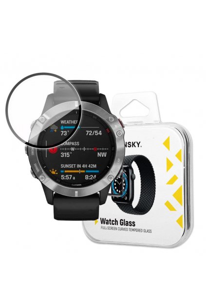 59726 wozinsky watch glass hybrid glass for garmin fenix 6 black