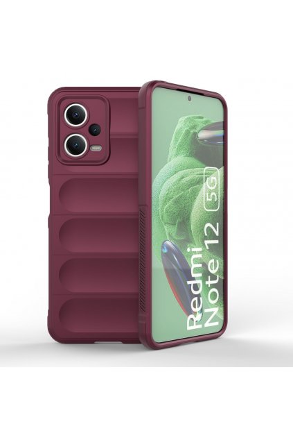 62672 magic shield case cover pro xiaomi redmi note 12 5g poco x5 5g flexible armour cover burgundy