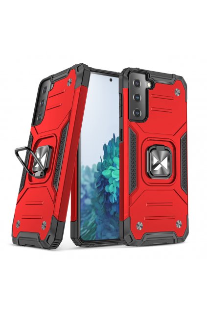 62507 wozinsky ring armor tough hybrid case cover magnetic holder for samsung galaxy s22 red