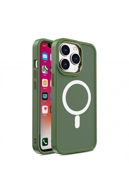 66840 magneticke pouzdro s magsafe color matte case pro iphone 15 pro zelene