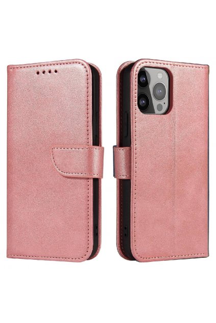 68370 magnet case pro samsung s24 plus s klopou a penezenkou ruzove