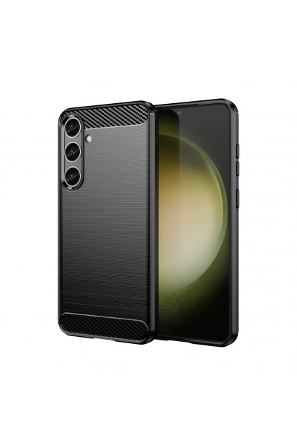 68271 pouzdro pro carbon case samsung galaxy s24 flexibilni silikonovy karbonovy kryt cerny