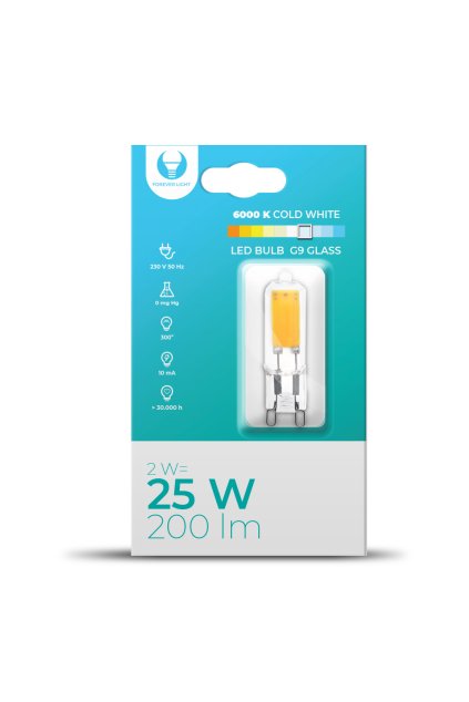 69312 led zarovka g9 2w 230v 6000k 200lm