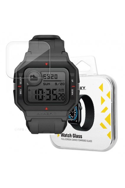 69681 wozinsky hybridni 3d sklo na displej hodinek amazfit neo transparentni