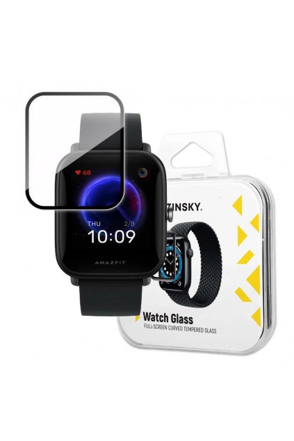 69684 wozinsky hybridni 3d sklo na displej hodinek xiaomi amazfit bip u cerne