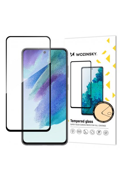70134 wozinsky tempered glass full glue super tough screen protector full coveraged with frame case friendly for samsung galaxy s21 fe black