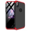 360 obojstranný kryt na iPhone XR - čierno-červený