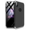360 obojstranný kryt na iPhone XR - čierno-strieborný