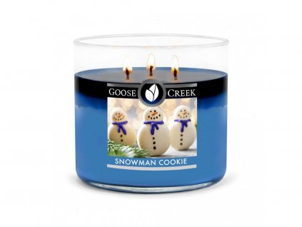 Svíčka Goose Creek Snowman Cookie Sněhulákovy Sušenky s Marshmallows 411g střední