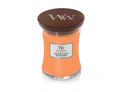 Svíčka WoodWick Chilli Pepper Gelato Ovocná Zmrzlina s Čili Papričkami 275g střední