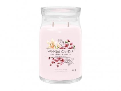 87216 svicka yankee candle signature pink cherry vanilla ruzove tresne a vanilka 567g vel