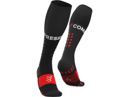 Compressport podkolenky Full Run Winter  - černá/červená