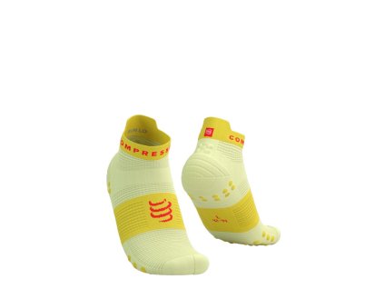 pro racing socks v4 0 run low elf yellow fluo red t2