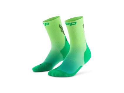 Core Run Edt Gradient Socks Mid Cut 5 0 green lime fade WP7CHG WP8CHG front 2 white 4to5