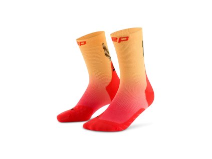 Core Run Edt Gradient Socks Mid Cut 5 0 red marigold fade WP7CNG WP8CNG front 2 white 4to5