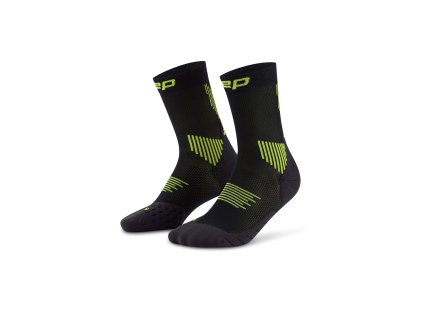 Core Run Socks Mid Cut 5 0 black lime WP7CLR WP8CLR front 2 white 4to5