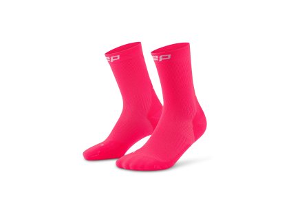 Core Run Socks Mid Cut 5 0 pink WP7C4R WP8C4R front 2 white 4to5