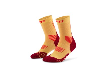 Core Run Socks Mid Cut 5 0 marigold burgundy WP7CMR WP8CMR front 2 white 4to5