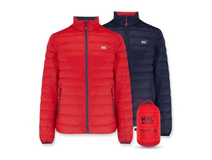 Mac In A Sac Polar Packable Men's Down Jacket, Red/Navy
