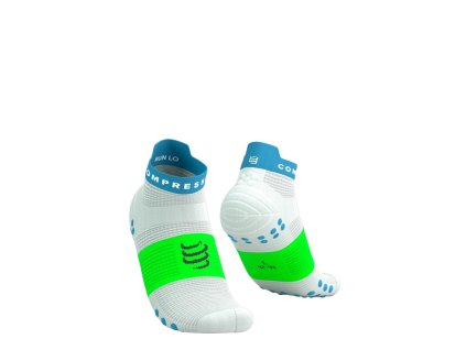 pro racing socks v4 0 run low white norse blue neon green t1