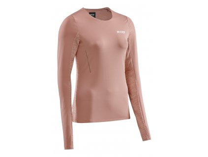 CEP Run Shirt Round Neck LS rose W0A3A6 w front