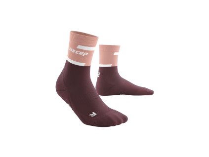 The Run Socks Mid Cut rose darkred WP2C1R front