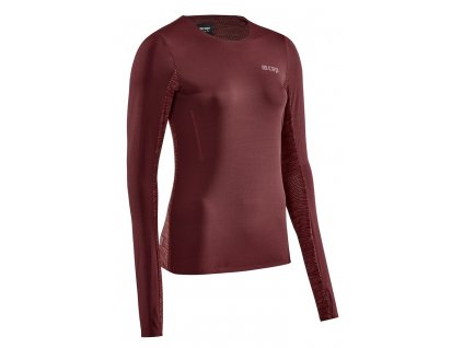 Run Shirt Round Neck LS dark red W0A386 w front