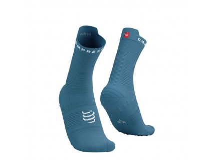 pro racing socks v4 0 run high niagara blue white t4