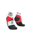 ultra trail low socks fluo red white t2