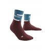 The Run Socks Mid Cut petrol darkred WP2C9R WP3C9R front
