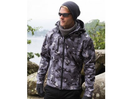 Softshell bunda Camo TX Performance s kapucí (Barva Camo Green, Velikost 3XL)