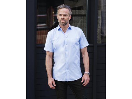 Pánská košile s kr.ruk. Tailored Coolmax® (Barva Light Blue, Velikost 4XL)