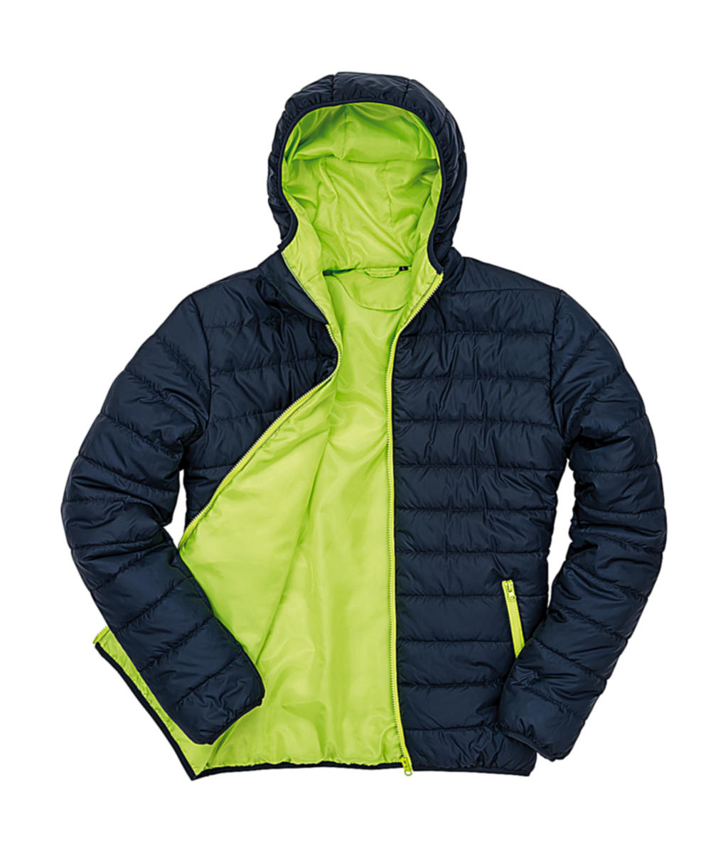 Pánská polstrovaná bunda Result s kapucí Velikost: 3XL, Barva: Navy/Lime