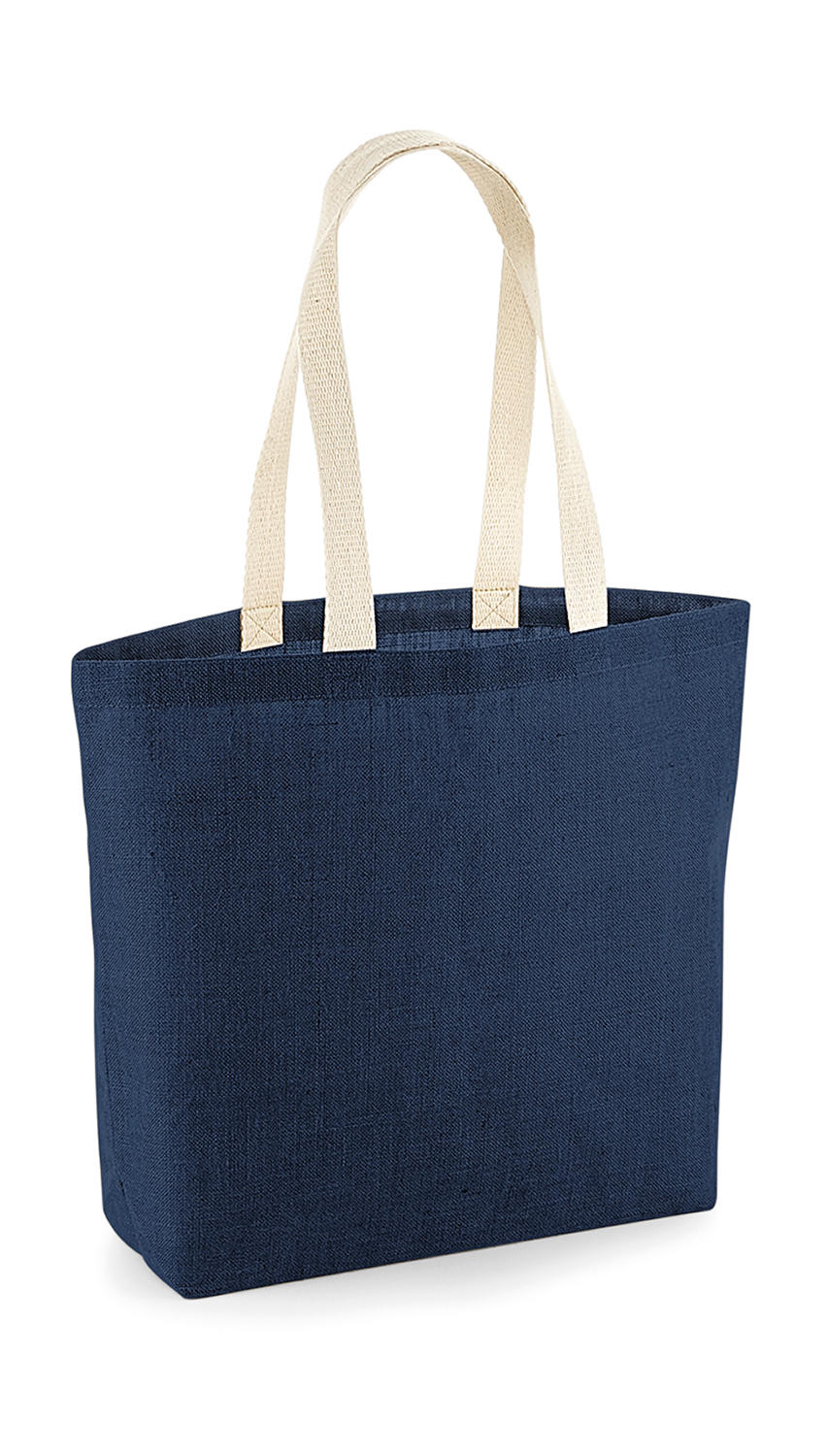Nelaminovaná jutová taška Shopper Barva: Navy/Natural