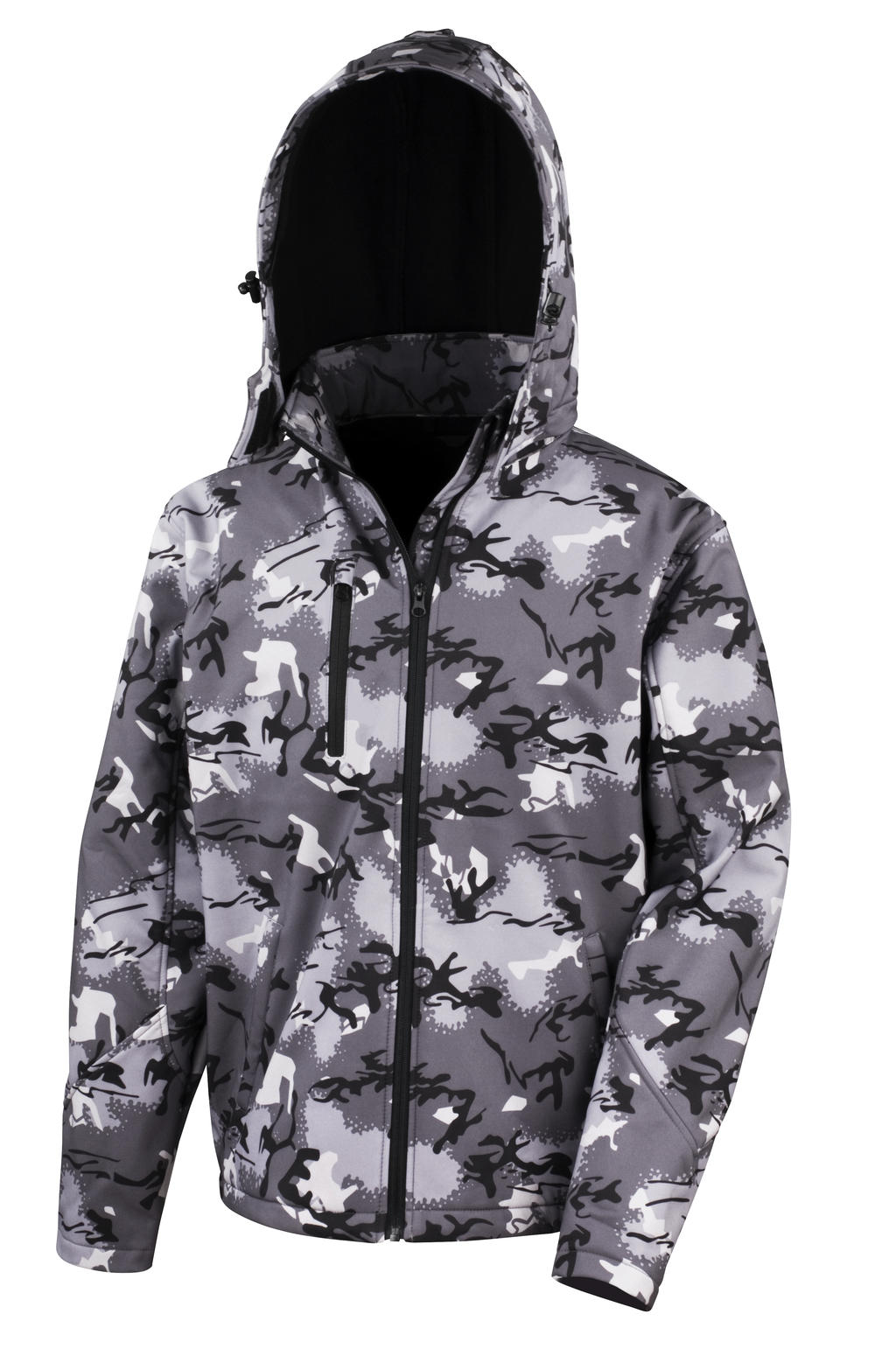 Softshell bunda Camo TX Performance s kapucí Velikost: S, Barva: Camo Charcoal